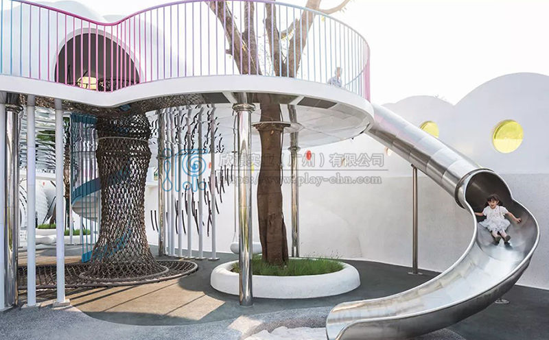 社區兒童游樂場不銹鋼滑梯