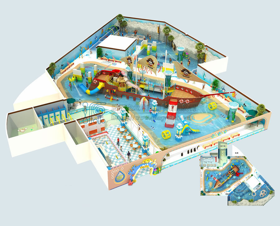 貴州某購物廣場1800平方水上樂園三種規劃方案