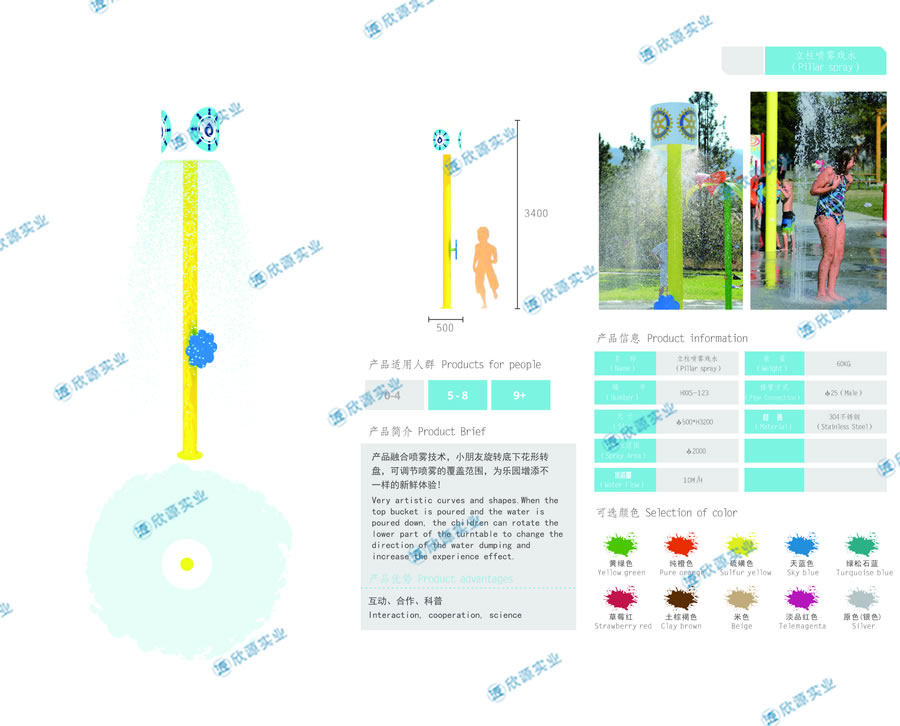 立柱噴霧戲水游樂設備